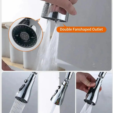 Flexible Faucet Extender & Aerator | 360° Rotating Water-Saving Kitchen Sink Attachment