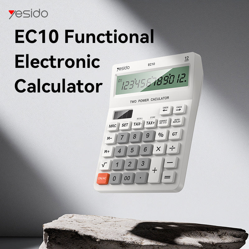 Yesido EC10 Solar Powered 12-Digit Calculator