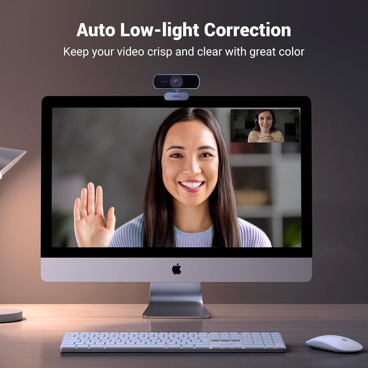 UGREEN 1080P Webcam with Microphone, Full HD USB Web Camera, Adjustable FOV, Noise-Canceling, Plug and Play  -15728