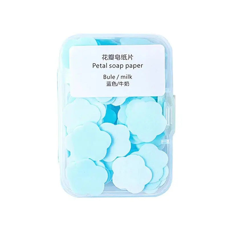100Pcs Petal Soap Paper Sheets Portable Disposable Hand Soap for Travel, Camping & Outdoor Use