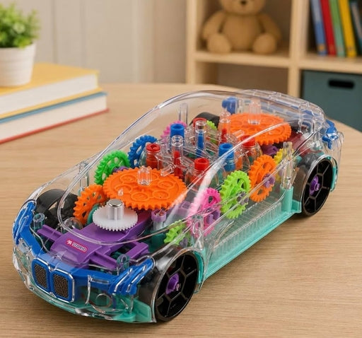 Transparent Kids Toys 3D Concept Super Car, Toy Cars for Kids 2 Years Age Plus, 360 Degree Rotation