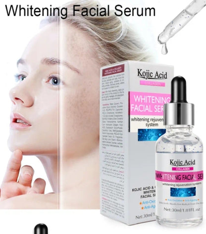 Kojic Acid Collagen Facial Serum Hydrating Brightening Freckle Dark Spot Care Essence